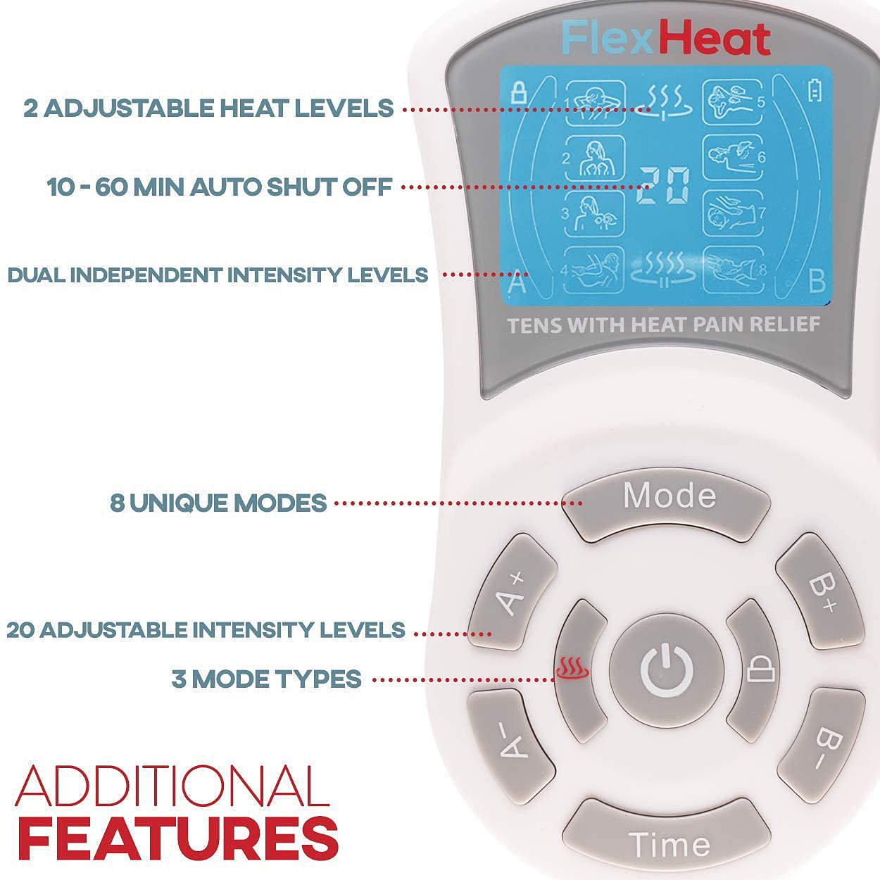 FLEXHEAT - The only simultaneous TENS with HEAT in the world!